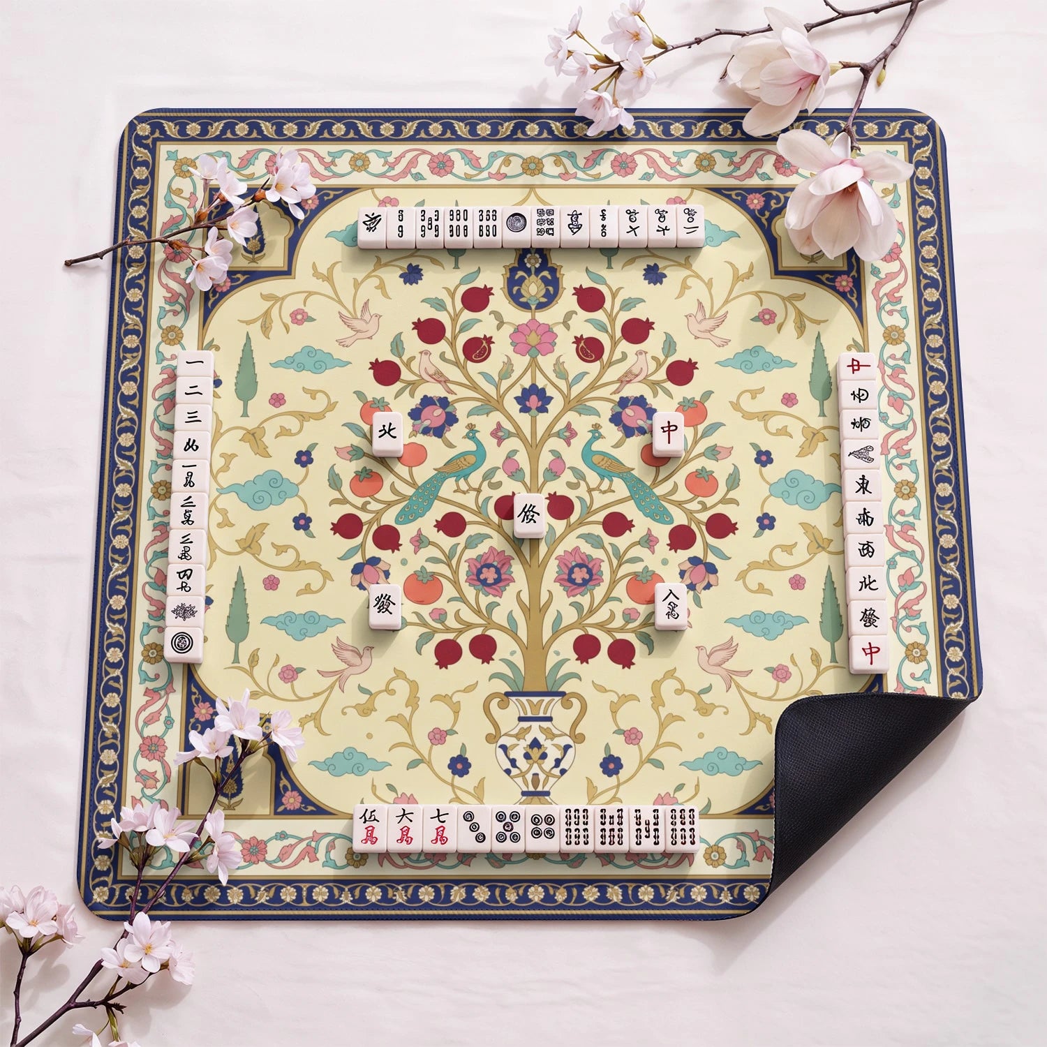 Ivory Persian Tree of Life Mahjong Mat - Mahjong