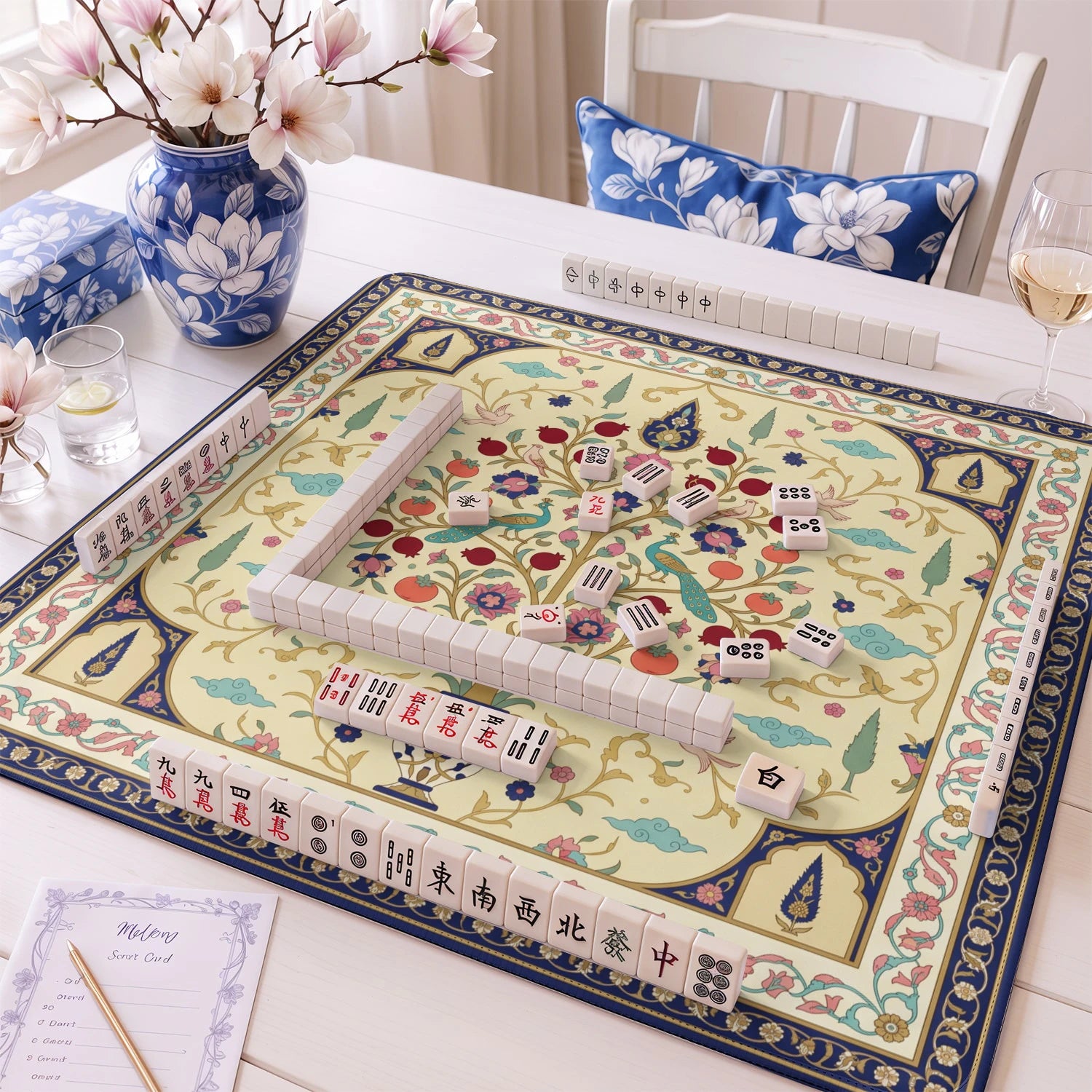 Ivory Persian Tree of Life Mahjong Mat - Mahjong