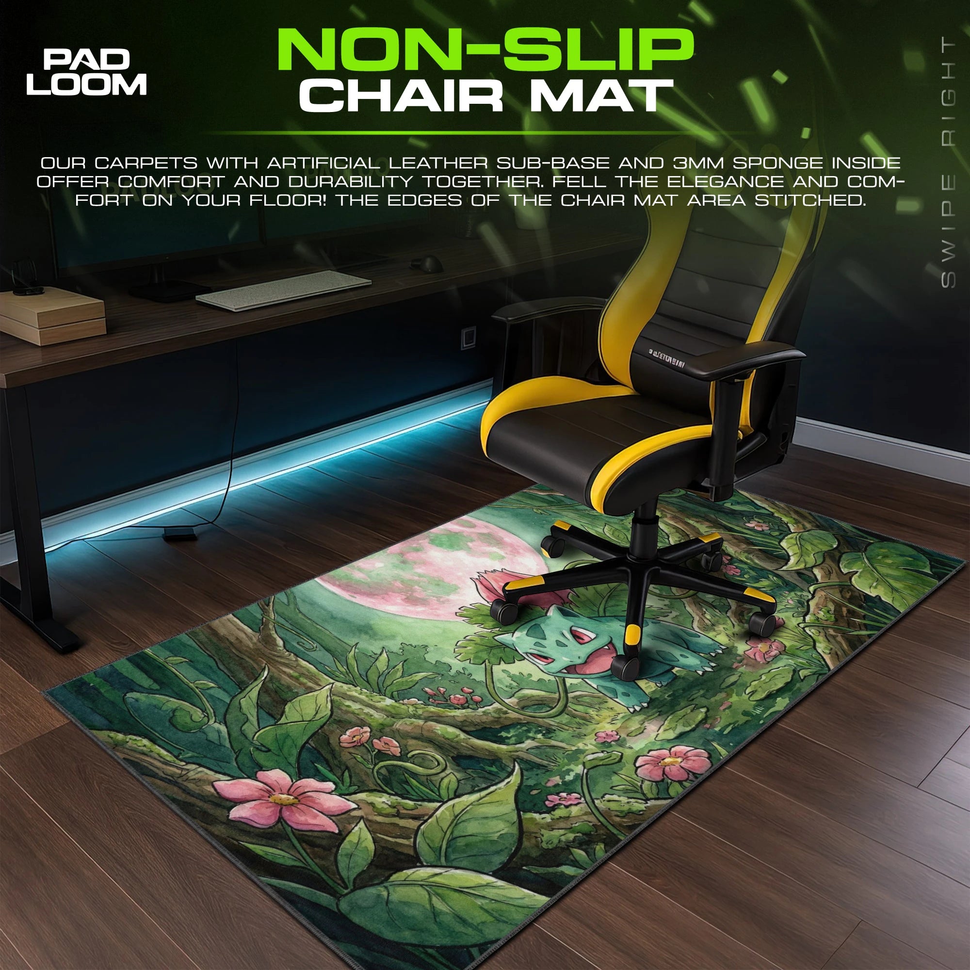 Ivysaur Pink Moon Grove Mouse Pad - Pokemon Desk Mat