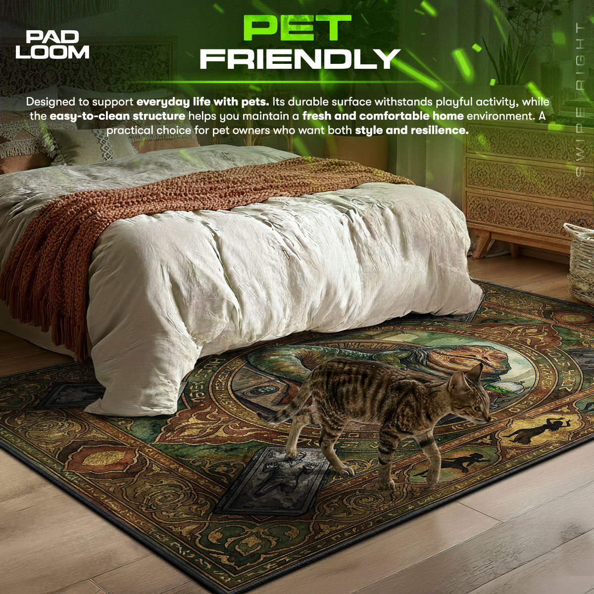 Detailed close-up of Jabba rug pattern