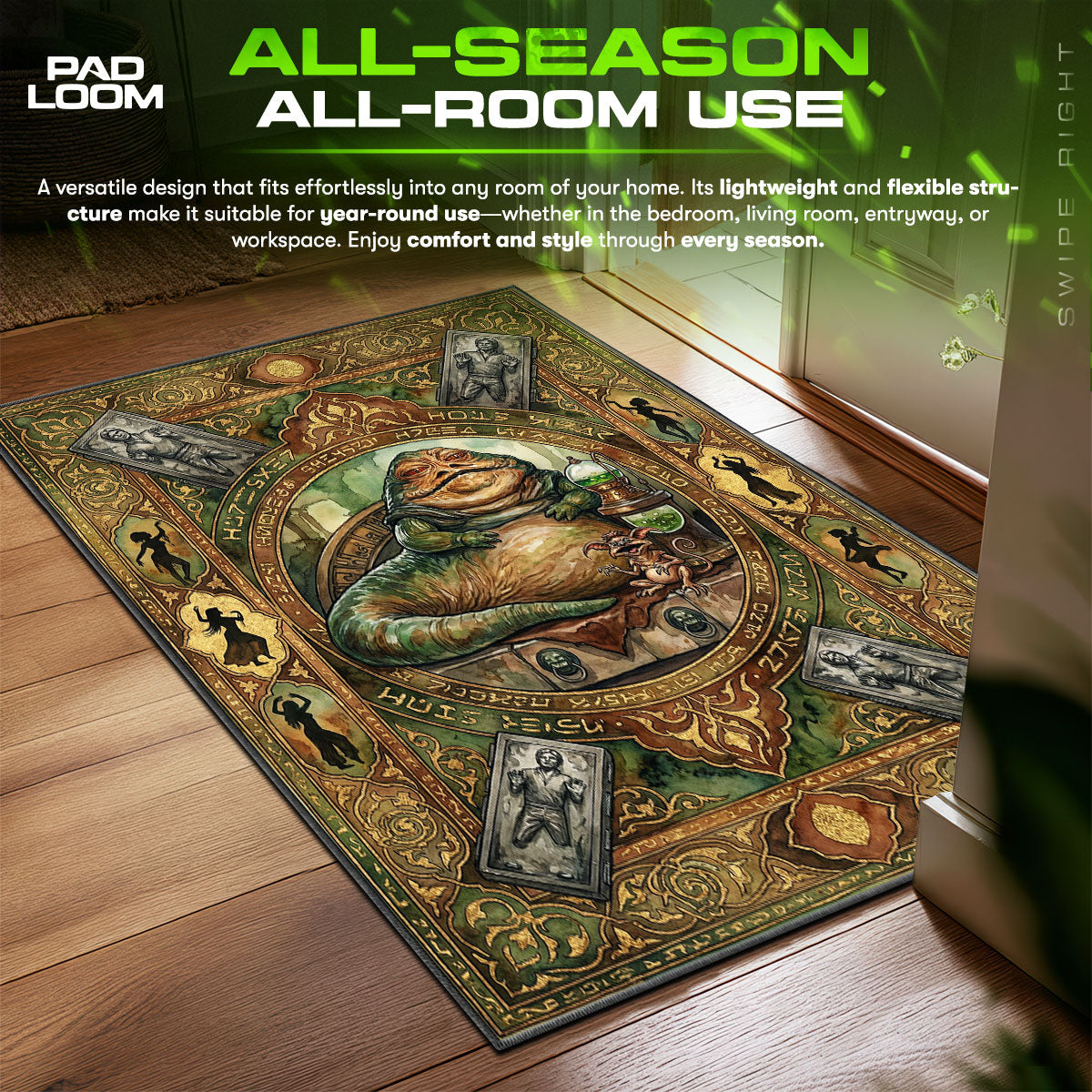 Jabba Tatooine Palace Star Wars Room fan rug — premium quality print