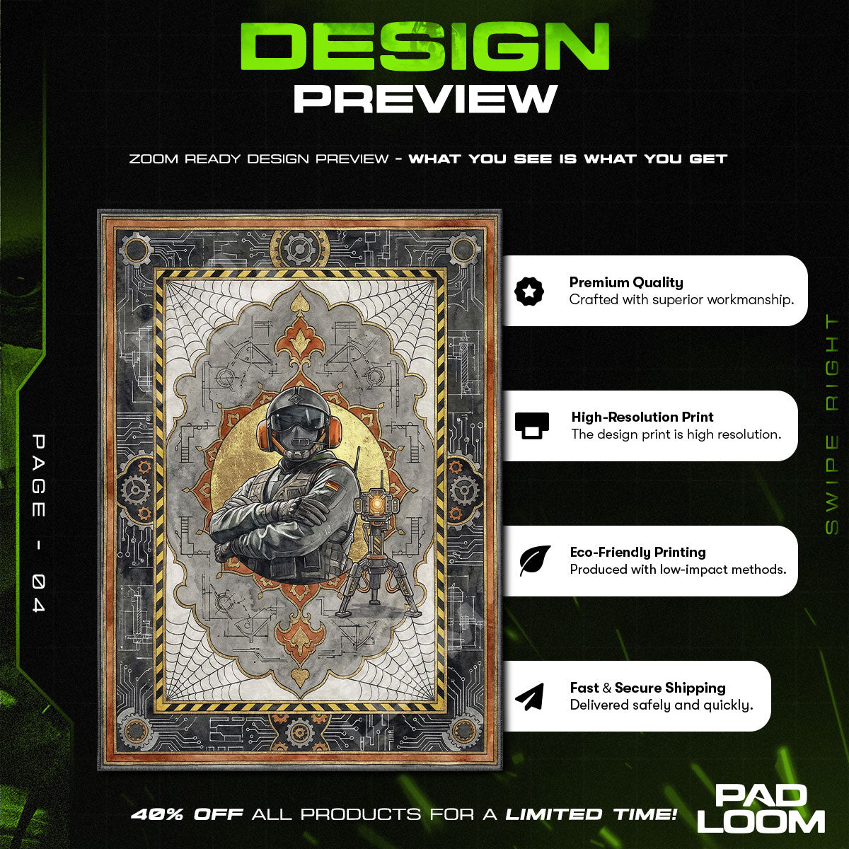 Jäger Active Defense Rug - Rainbow Six Siege Chair Mat