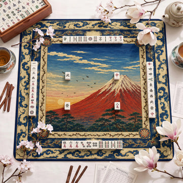 Japanese Fuji Mahjong Mat - Mah Jongg Table Mat