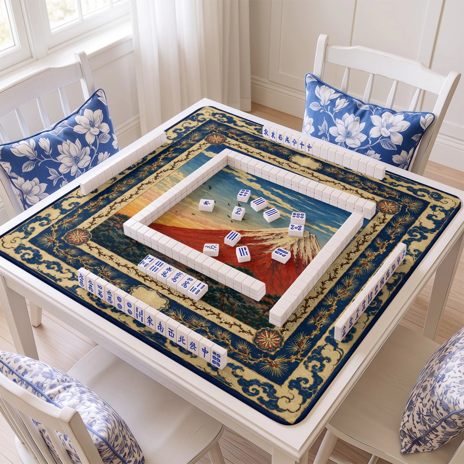 Japanese Fuji Mahjong Mat - Mah Jongg Table Mat