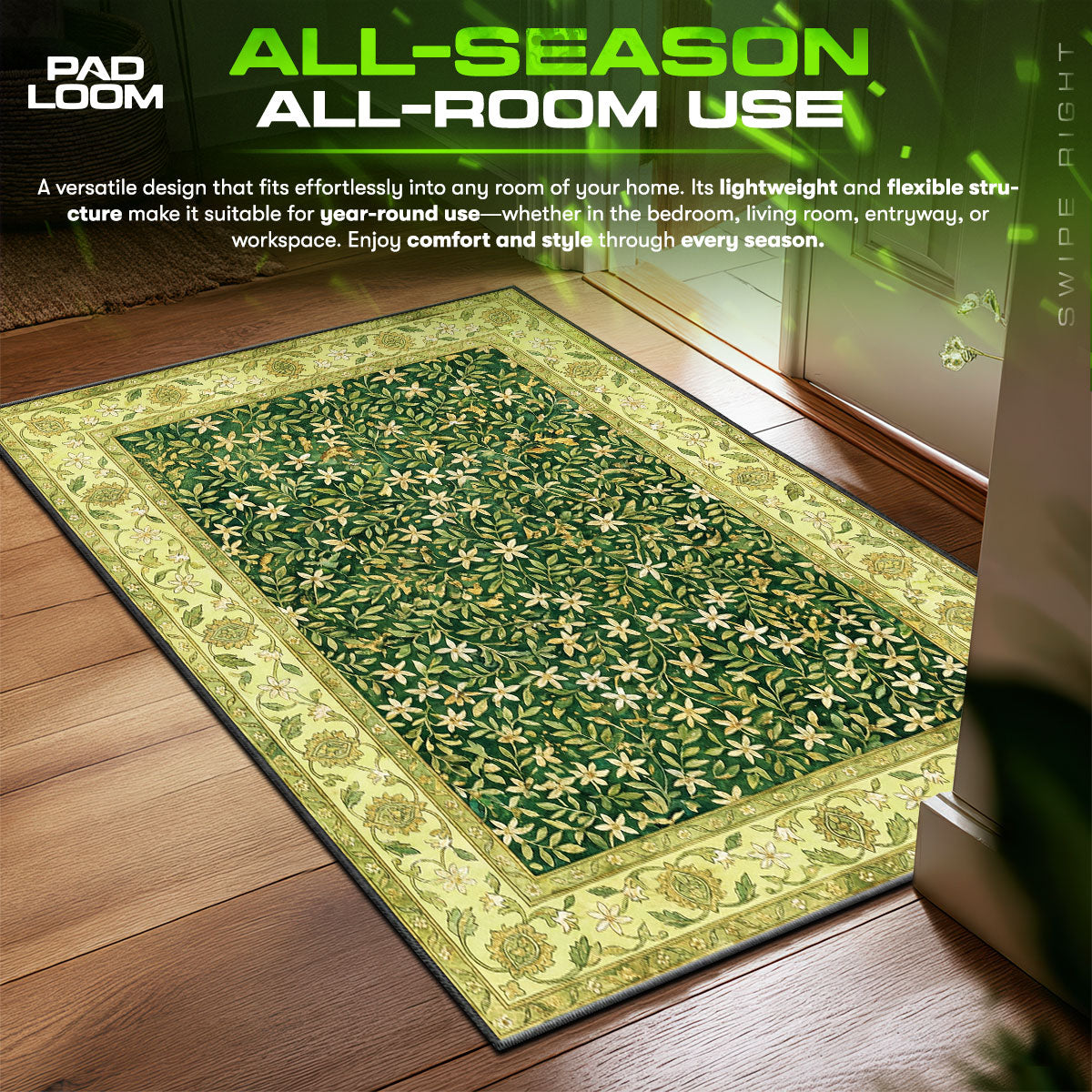Detailed close-up of Jasmine rug pattern