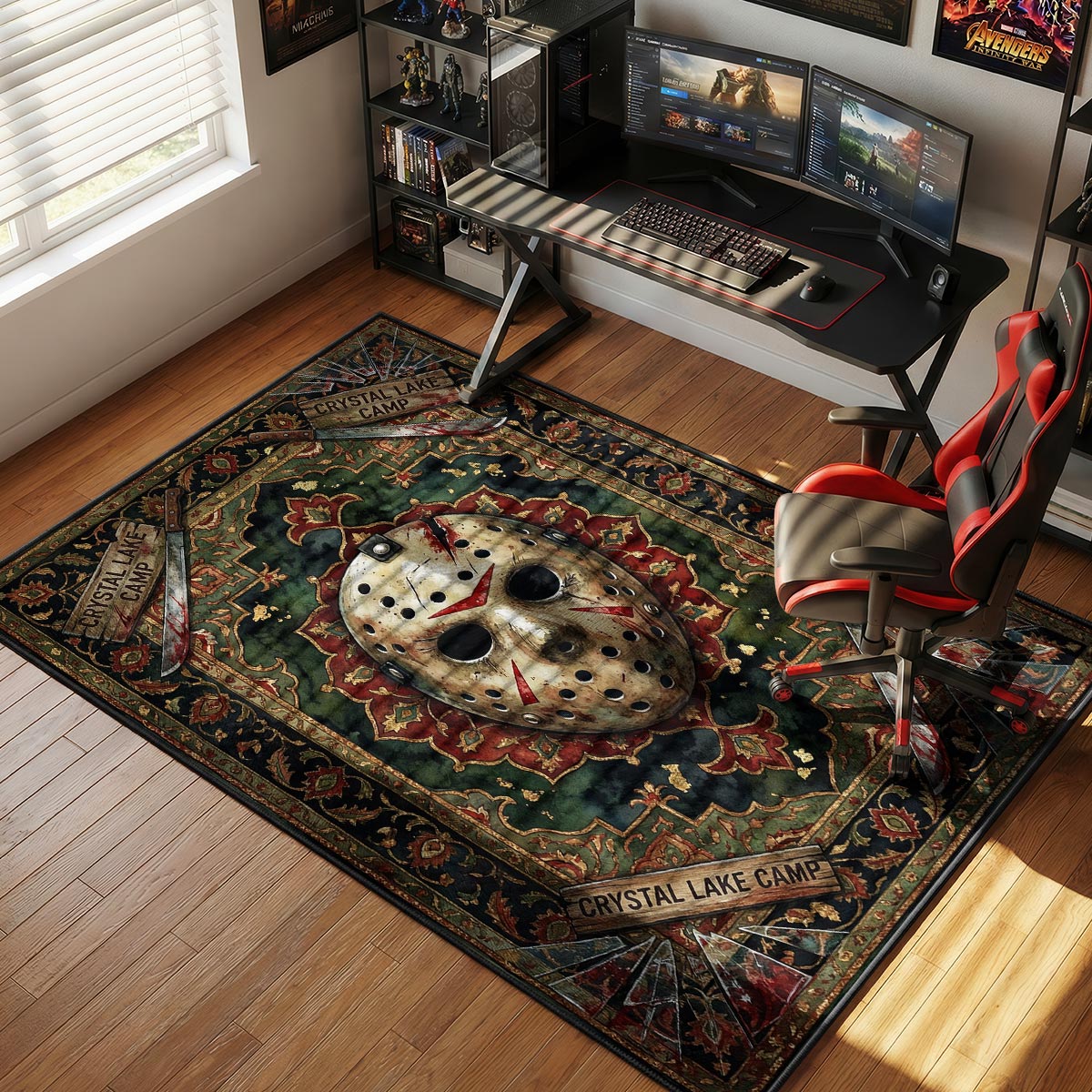 Jason Voorhees Hockey Mask Friday 13th Room rug — main product view