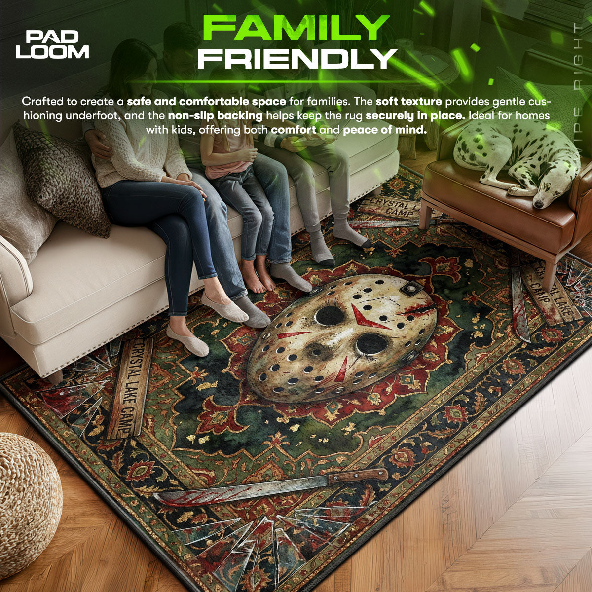 Jason area rug showing full home decor artwork
