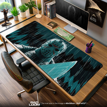 Jason Voorhees Masked Horror Mouse Pad, Slasher Gaming Desk Mat