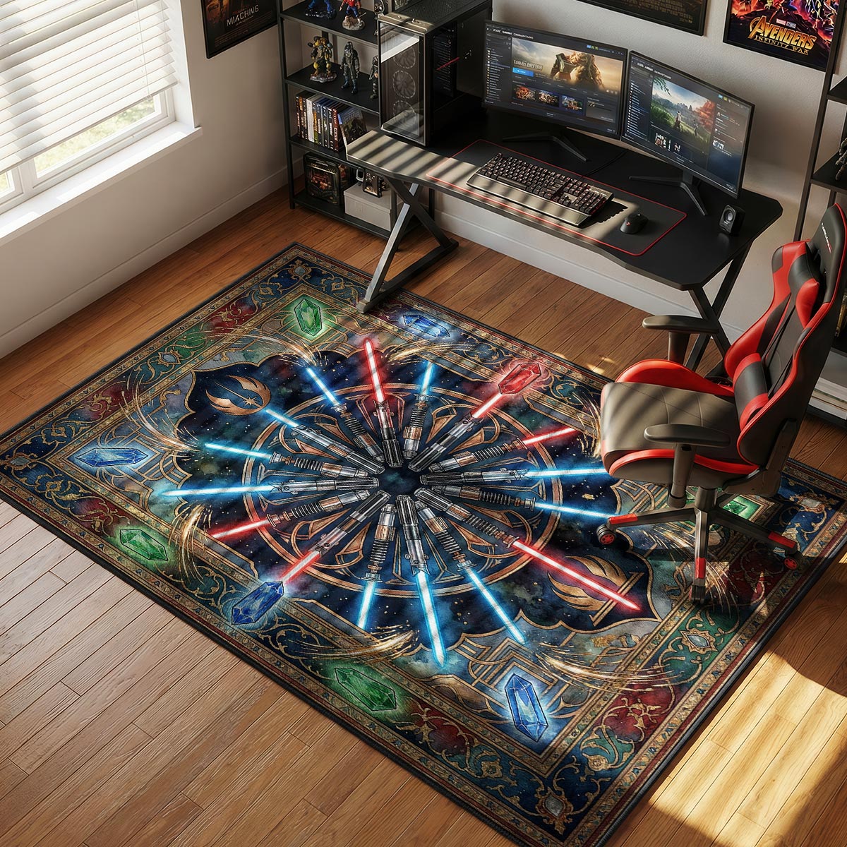 Jedi Lightsaber Starburst Star Wars Room rug — main product view