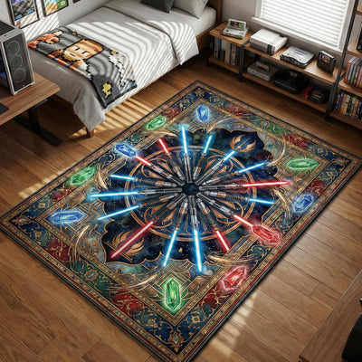 Jedi Lightsaber Starburst Rug - Star Wars Room Mat