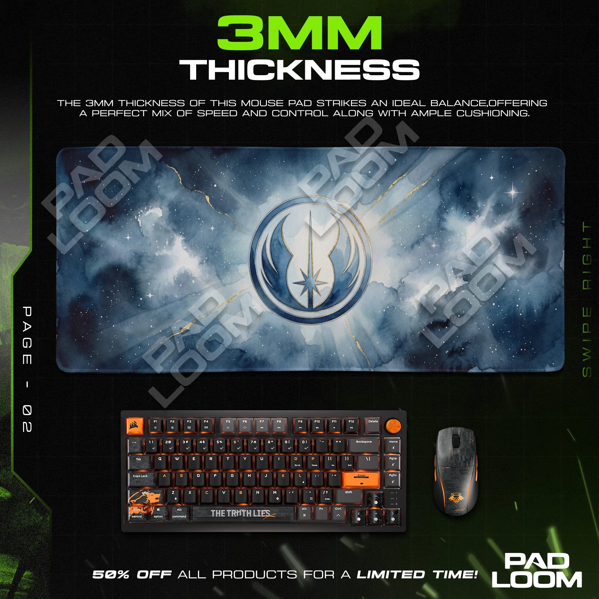 Jedi Order Emblem Mouse Pad - Star Wars Desk Mat