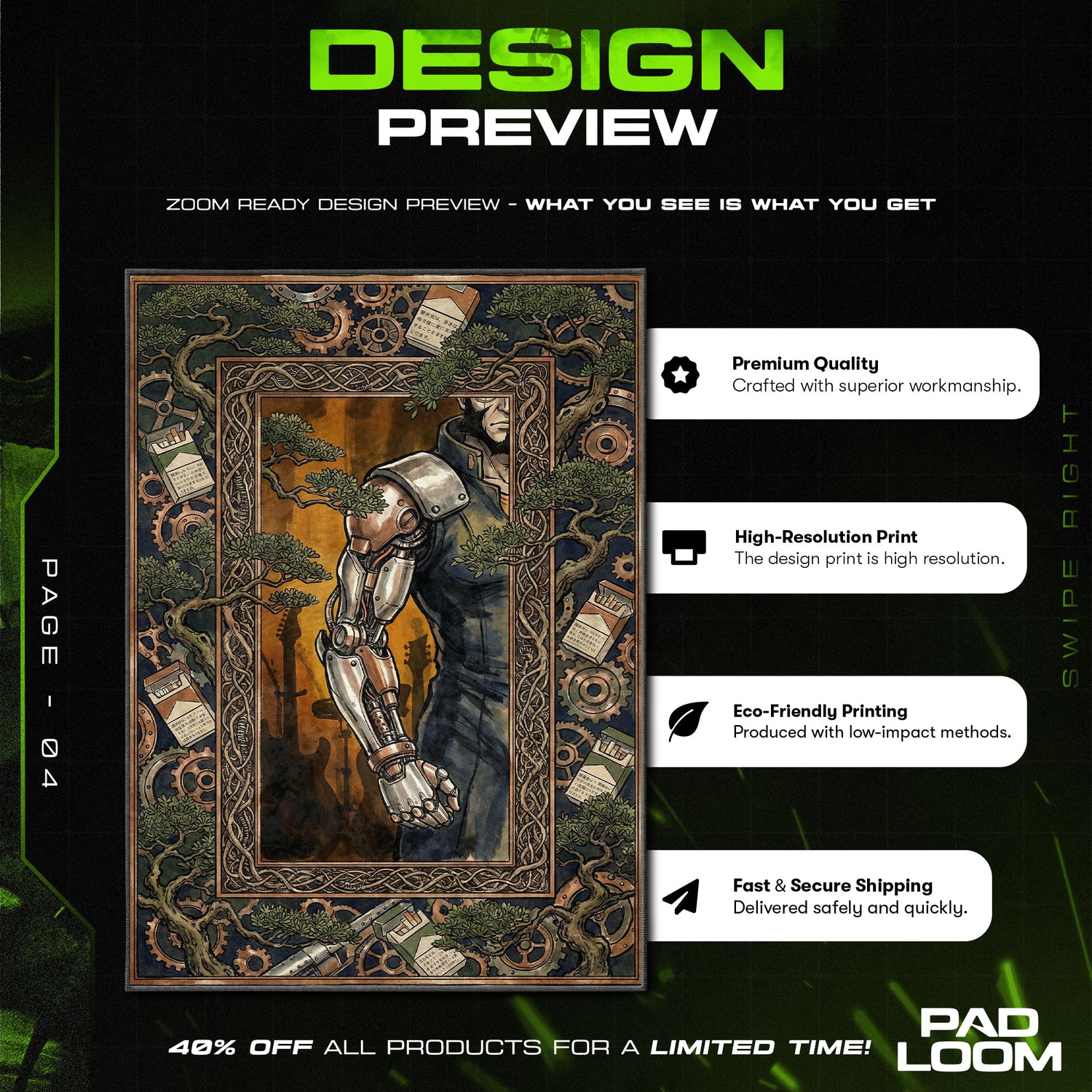 Chair character design printed on rug