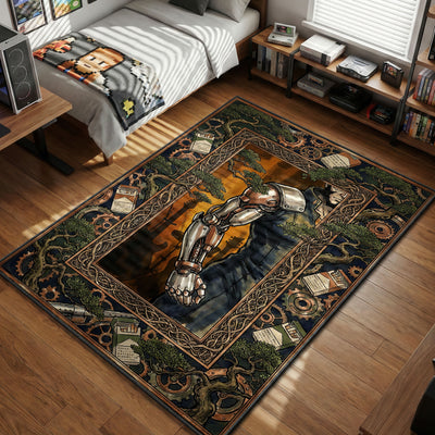 Jet Black Cybernetic Art Nouveau Rug - Cowboy Bebop Chair Mat