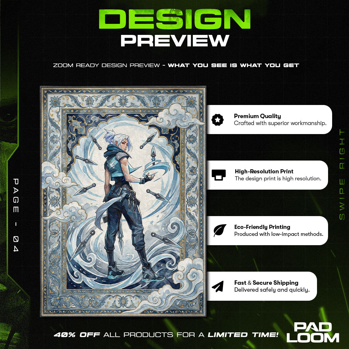 Jett Blade Storm Rug - Valorant Chair Mat