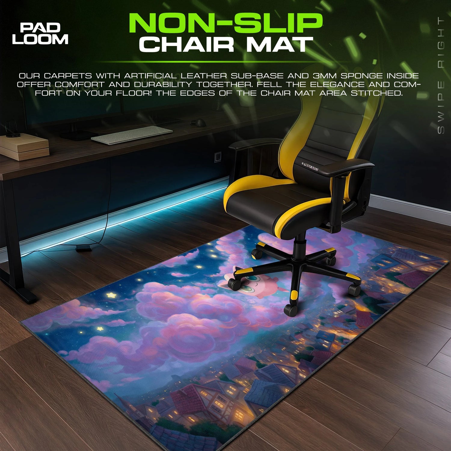 Jigglypuff Night Sky Mouse Pad - Pokemon Desk Mat