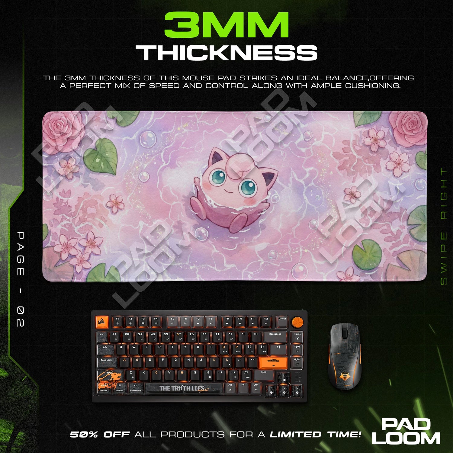 Jigglypuff Rosewater Float Mouse Pad - Pokemon Mat