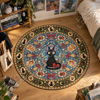 Jiji Sitting Round Rug - Studio Ghibli Chair Mat