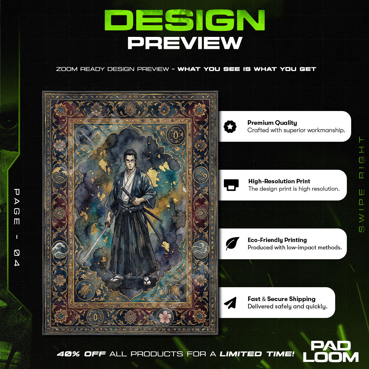 Chair character design printed on rug