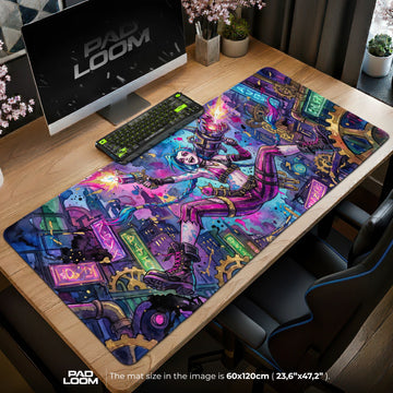 Jinx Neon Riot Mouse Pad - Arcane League Desk Mat