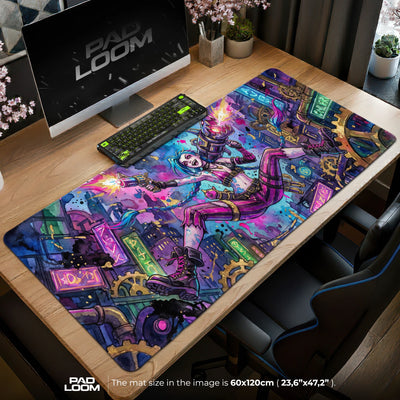 Jinx Neon Riot Mouse Pad - Arcane League Desk Mat