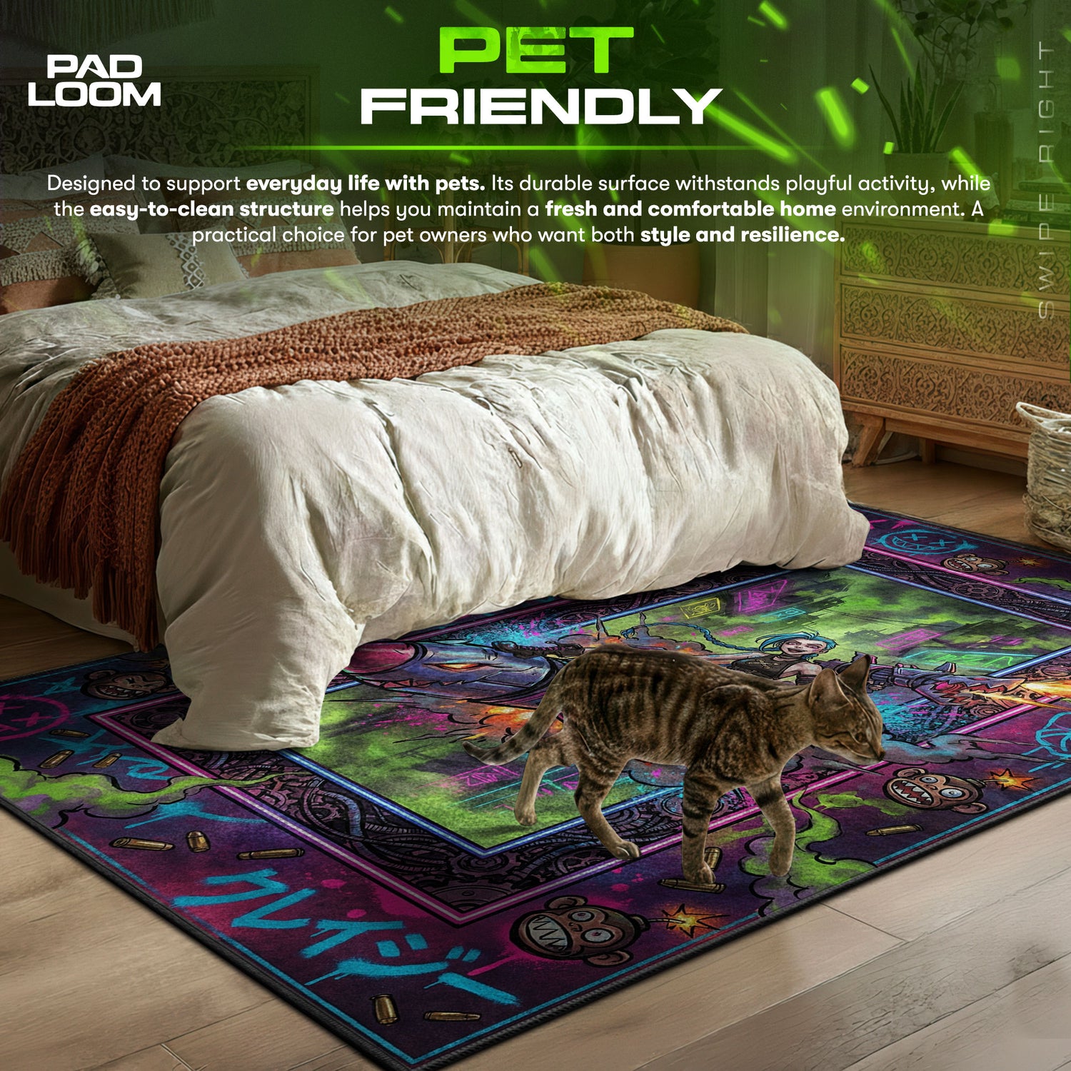 Jinx Raketenchaos Teppich - League of Legends Stuhlunterlage