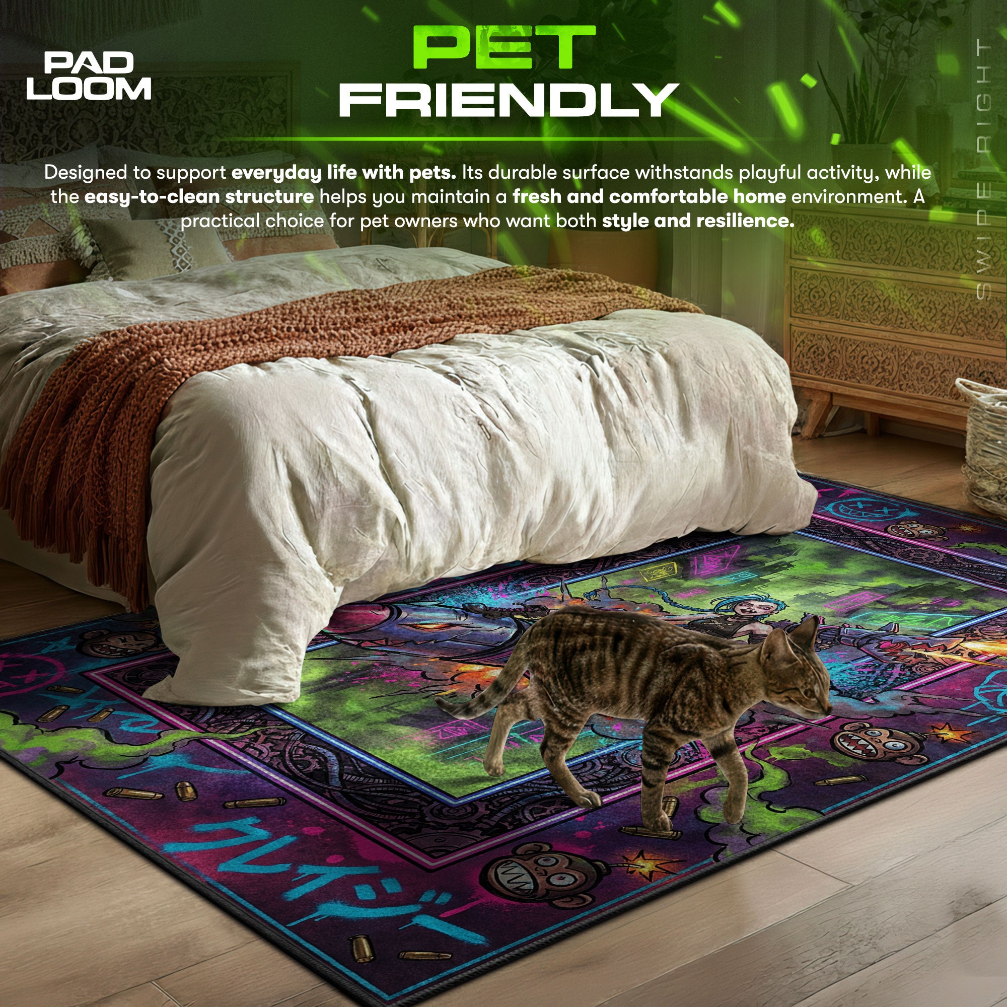 Jinx Raketenchaos Teppich - League of Legends Stuhlunterlage