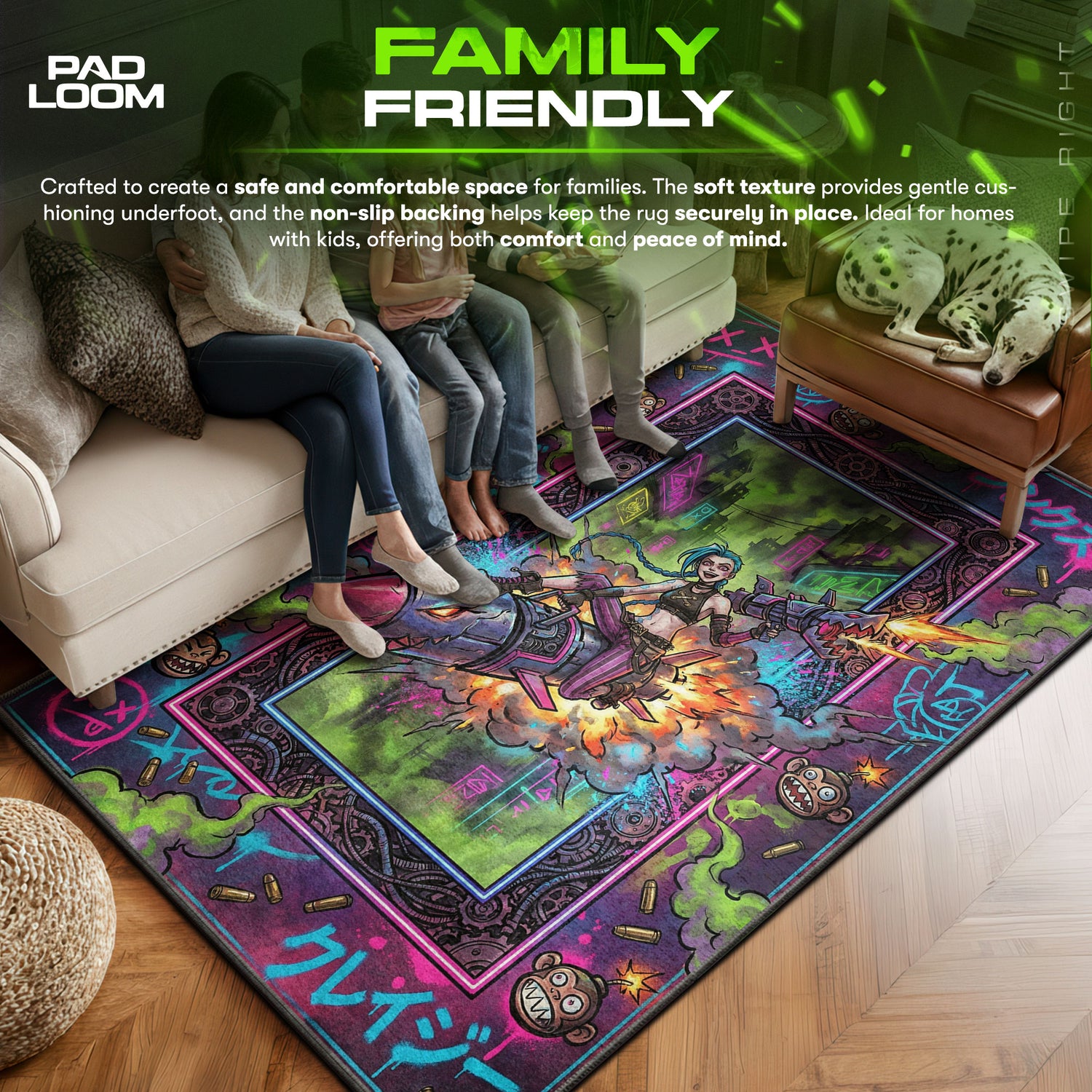 Jinx Raketenchaos Teppich - League of Legends Stuhlunterlage