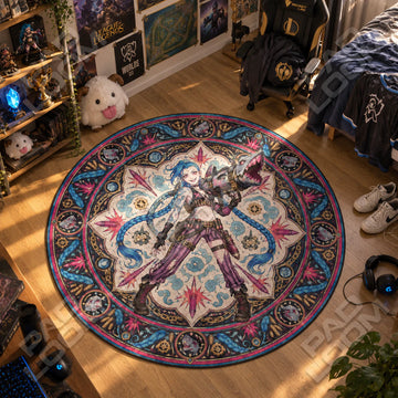 Jinx Shark Round Rug - League of Legends Chair Mat