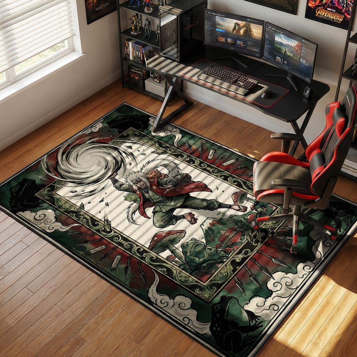 Jiraiya Sage Mode Rasengan Rug - Naruto Shippuden Chair Mat