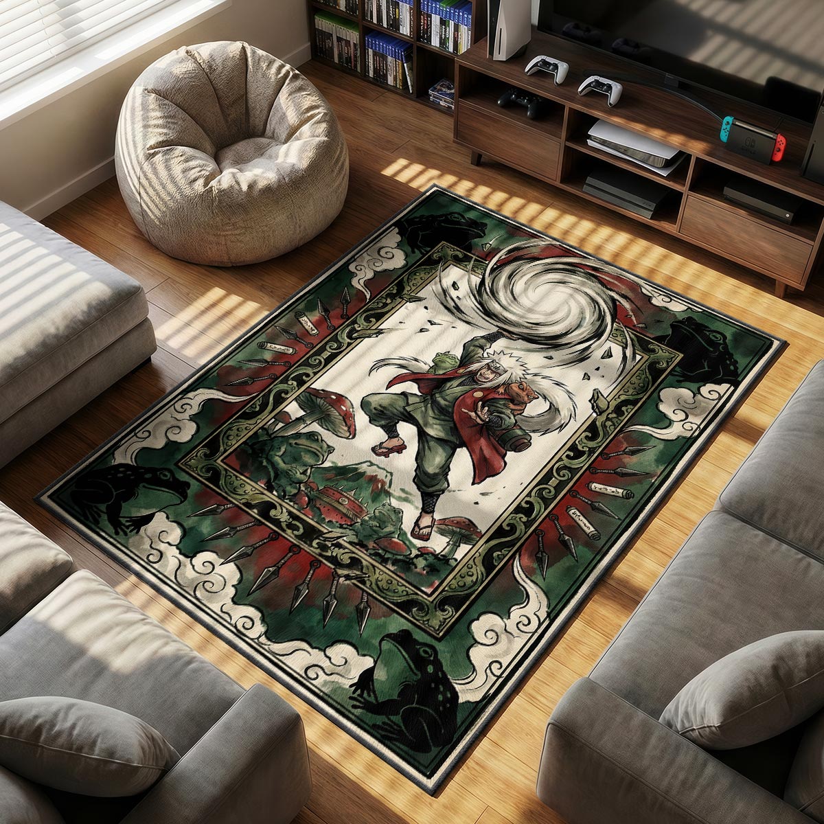 Jiraiya Sage Mode Rasengan Rug - Naruto Shippuden Chair Mat