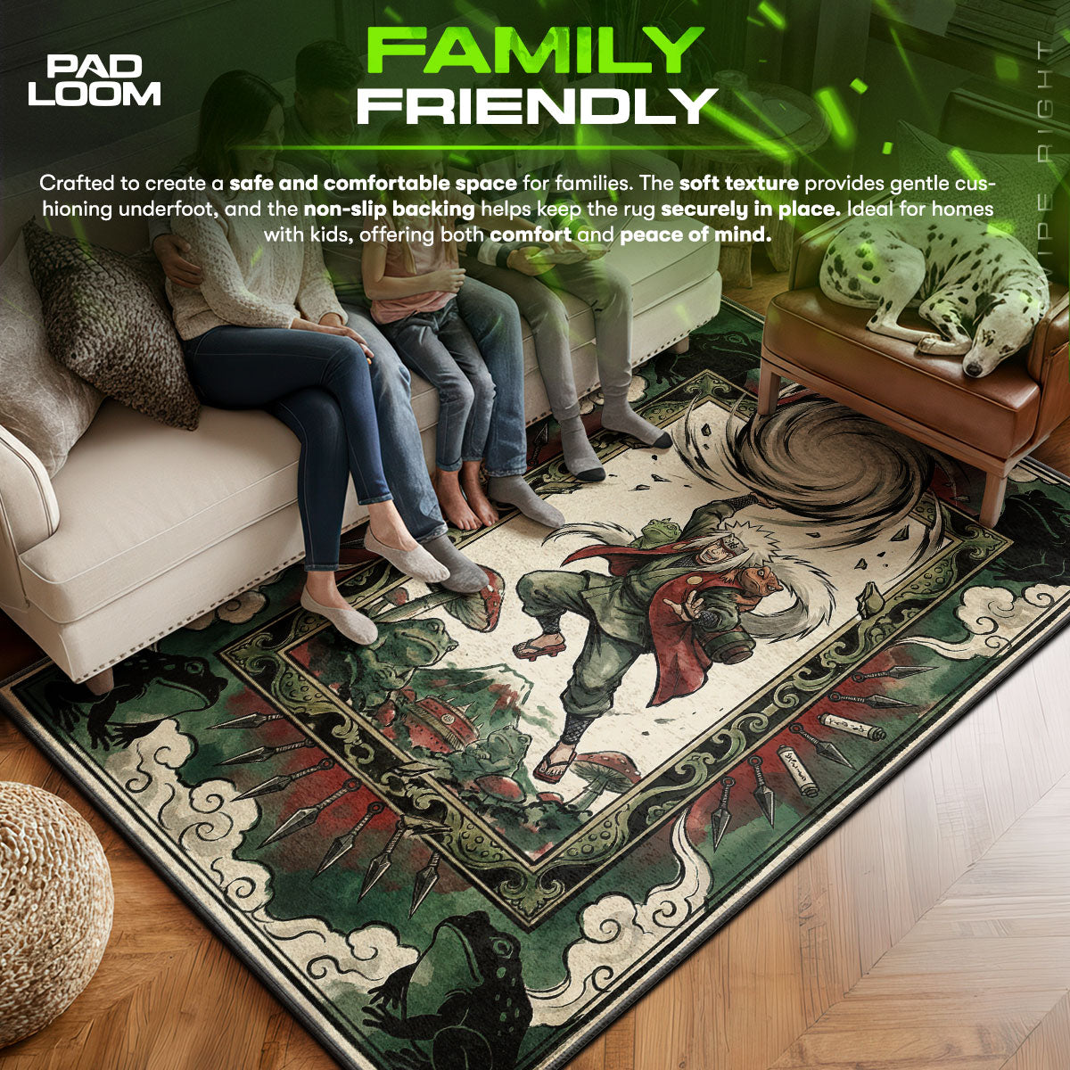 Jiraiya Sage Mode Rasengan Rug - Naruto Shippuden Chair Mat