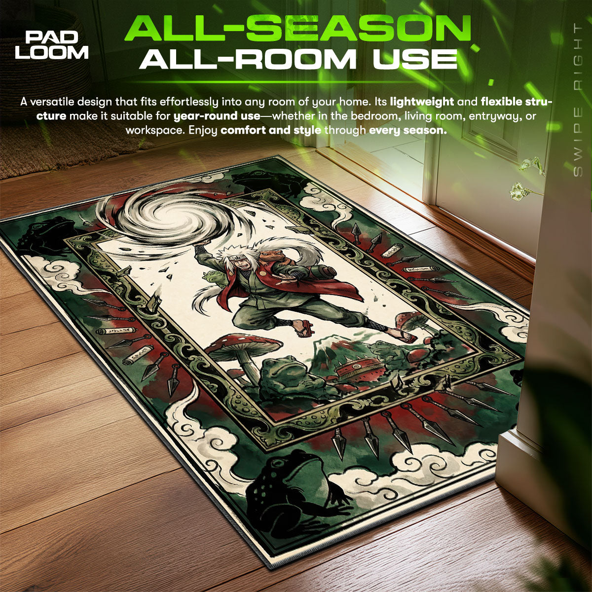 Jiraiya Sage Mode Rasengan Rug - Naruto Shippuden Chair Mat