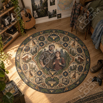 Joel and Ellie Firefly Round Rug - The Last of Us Chair Mat