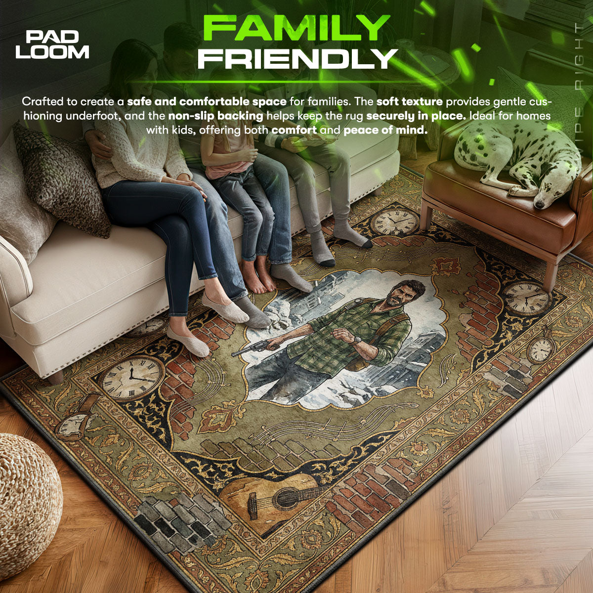 Joel Miller Broken Watch Rug - The Last of Us Chair Mat