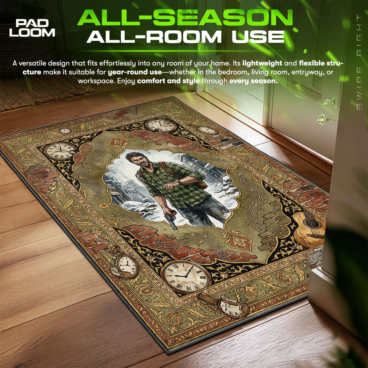 Joel Miller Broken Watch Rug - The Last of Us Chair Mat