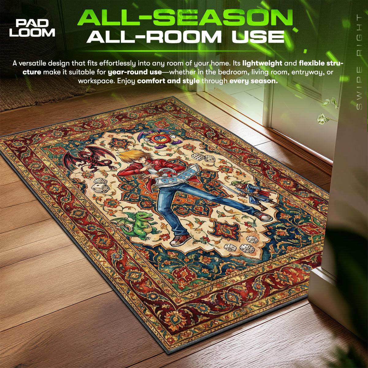 Joey Wheeler Red-Eyes Luck Rug - Yu-Gi-Oh! Chair Mat