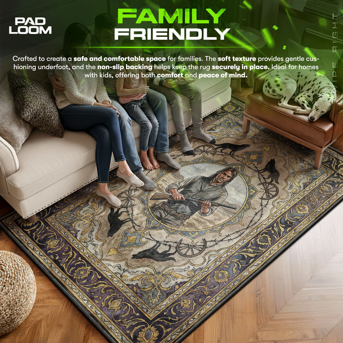 John Marston Wolf Legend Rug - Red Dead Redemption Chair Mat