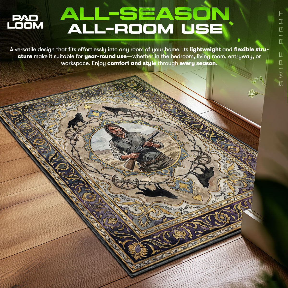 John Marston Wolf Legend Rug - Red Dead Redemption Chair Mat