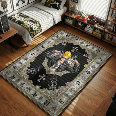 Johnny Bravo Chrome Hearts Style Rug - Gothic Floor Mat