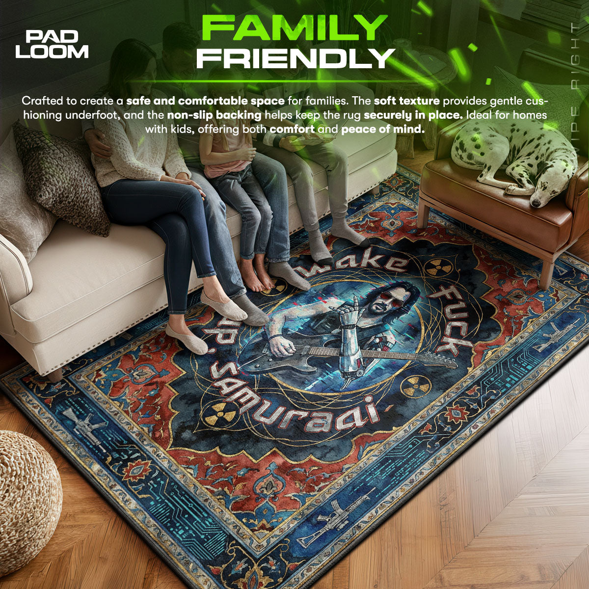 Johnny Silverhand Aufwachteppich - Cyberpunk 2077 Stuhlunterlage