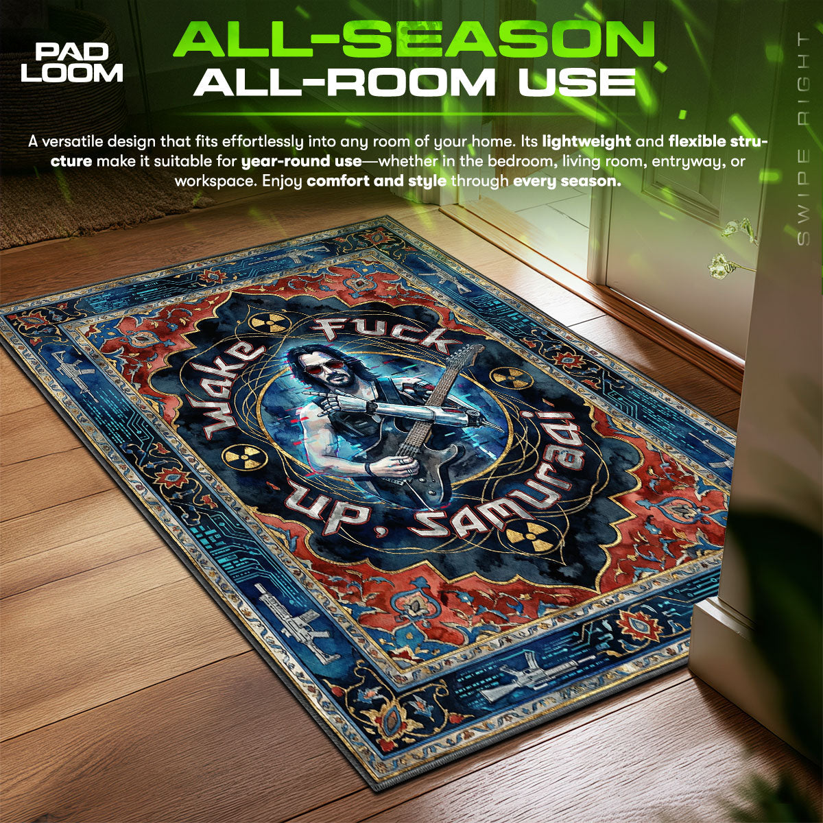 Johnny Silverhand Aufwachteppich - Cyberpunk 2077 Stuhlunterlage