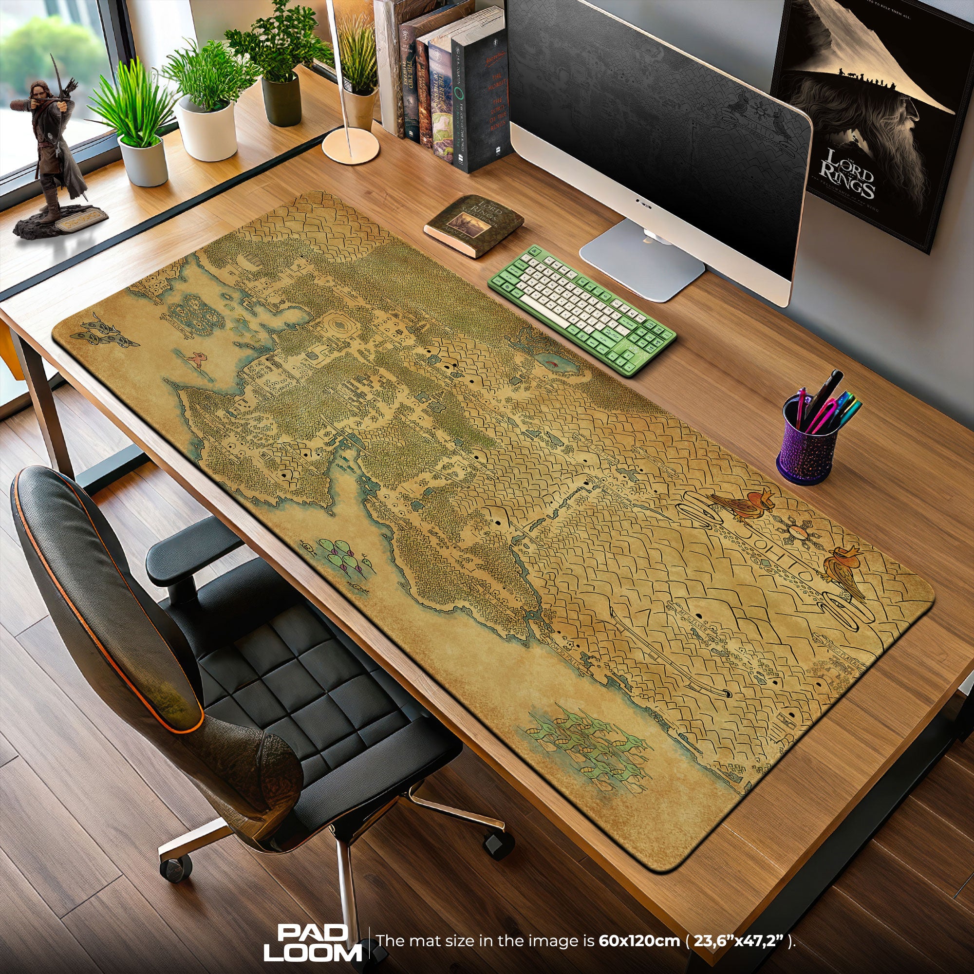 Johto Region Map Mouse Pad, Vintage Pokémon Gold Gaming Desk Mat