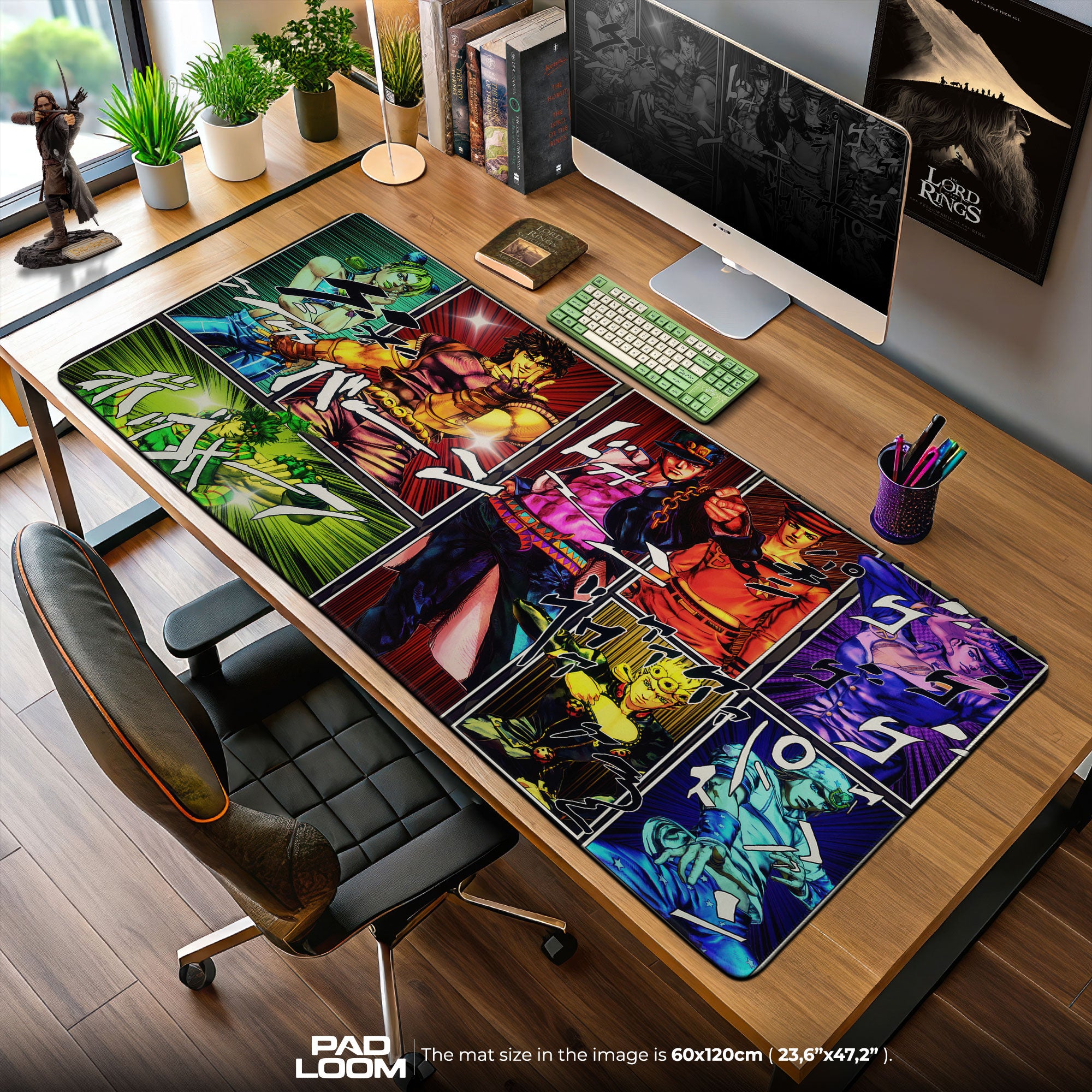 JoJo’s Bizarre Adventure All Joestars Mouse Pad, Anime Gaming Desk Mat