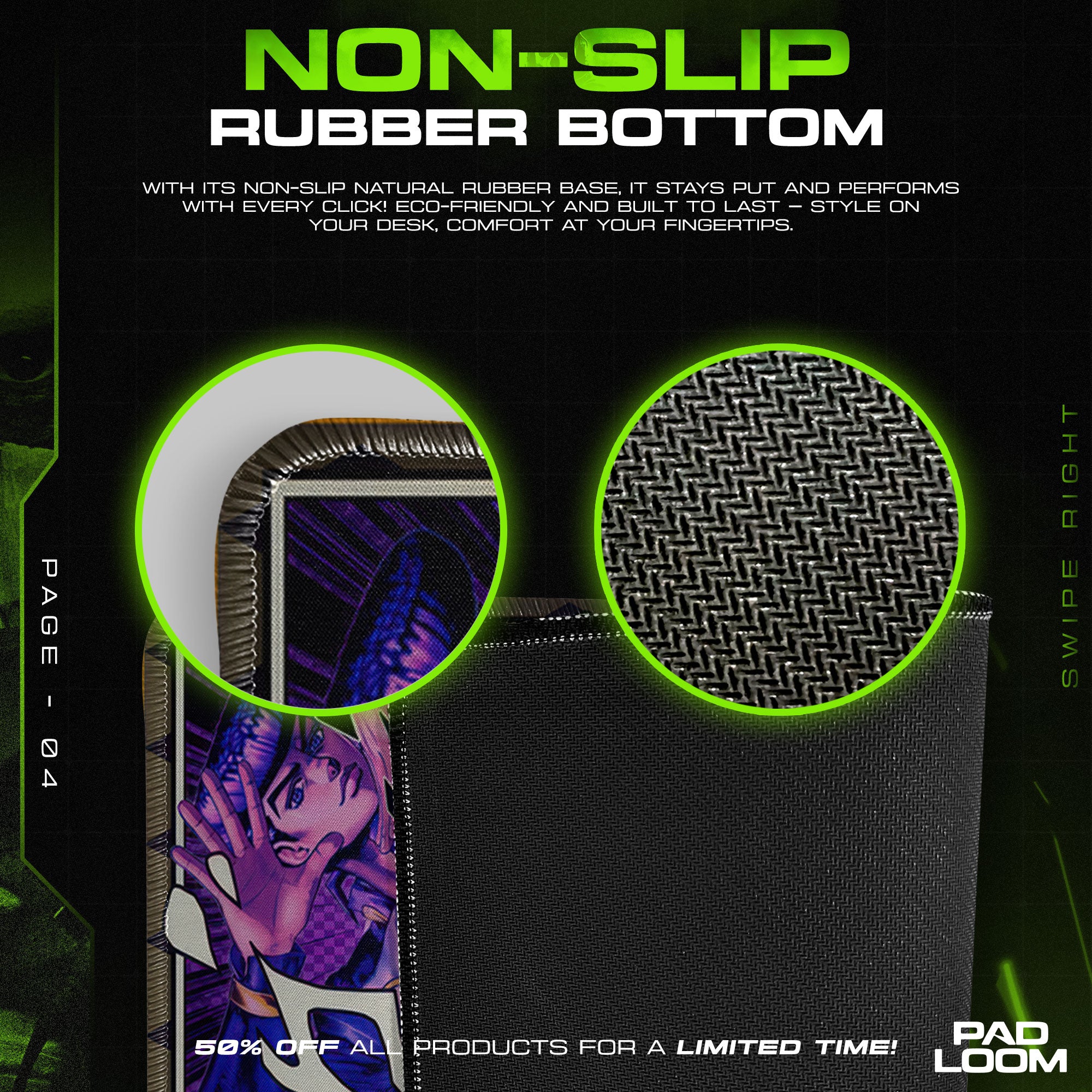 JoJo’s Bizarre Adventure All Joestars Mouse Pad, Anime Gaming Desk Mat