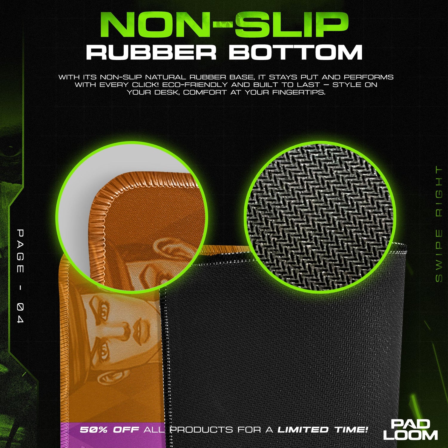 JoJo’s Bizarre Adventure Color Spectrum Mouse Pad, Anime Gaming Desk Mat Padloom