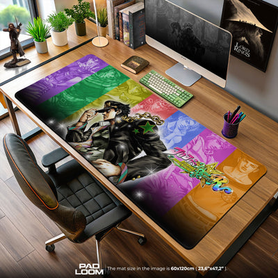 JoJo’s Bizarre Adventure Color Spectrum Mouse Pad, Anime Gaming Desk Mat