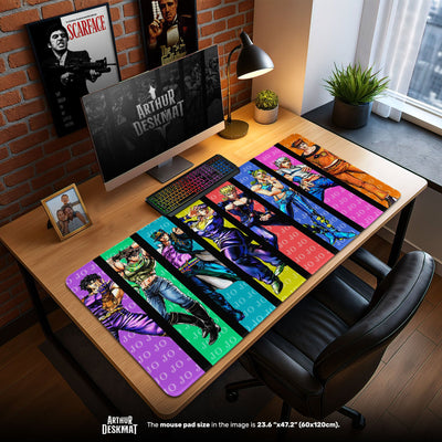 JoJo’s Bizarre Adventure Heroes Mouse Pad, Anime Gaming Desk Mat