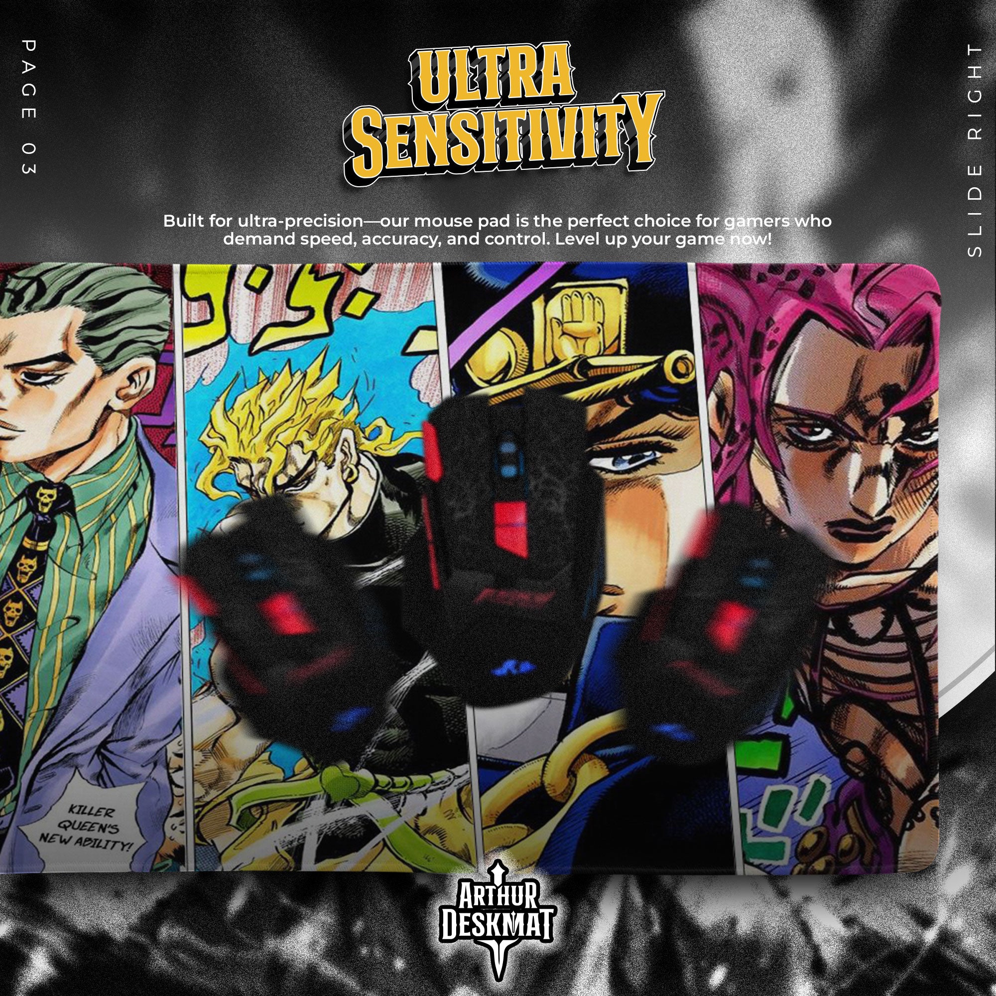 JoJo’s Bizarre Adventure Villains Mouse Pad, Anime Gaming Desk Mat