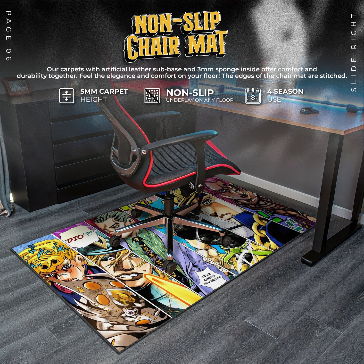 JoJo’s Bizarre Adventure Villains Mouse Pad, Anime Gaming Desk Mat Padloom
