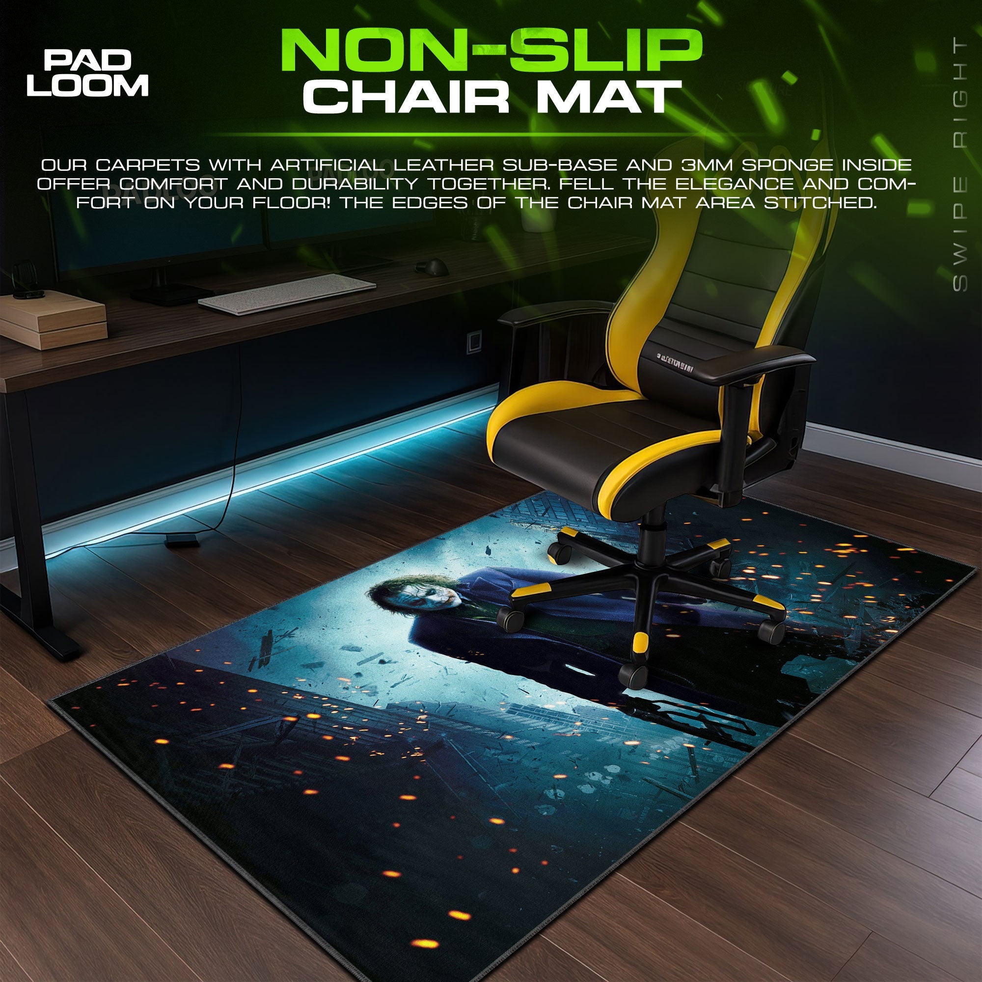 Joker Chaos Mouse Pad - Dark City Gaming Desk Mat Padloom
